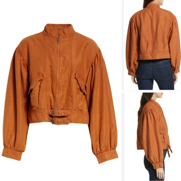 Free People Poet Jacket in Burnt Orange Size XS - Picture 7 of 16